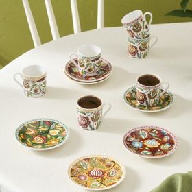 Karaca Lucca Renkli 80 ml 6 Kişilik Kahve Fincanı