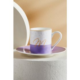 Karaca M Harfli Tek Kişilik 100 ml Porselen Kahve Fincanı