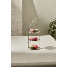 Karaca Maison 3 Katlı 12x12x20 cm Gümüş İkramlık