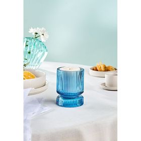 Karaca Marine Mavi 9x9x12 cm Cam Mumluk