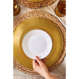 Karaca Milano Opal Cam Blue Rim 22 cm Pasta Tabağı