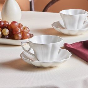 Karaca Milena Beyaz 200 ml 2 Kişilik Çay Fincanı