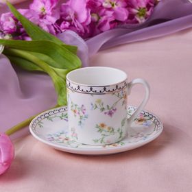 Karaca Minton 90 ml Kahve Fincanı ve Tabağı