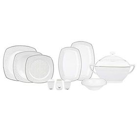 Karaca Mixed Platin 60 Parça 12 Kişilik Cream Bone Yemek Takımı