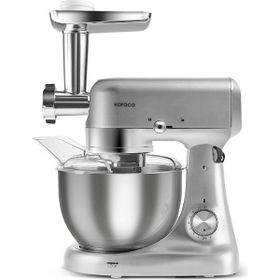 Karaca Multicast Plus Döküm Kıyma Çekme Sucuk-Sosis İçli Köfte Kurabiye Aparatlı 1000 W 5 lt Silver Hamur Yoğurma Makinesi