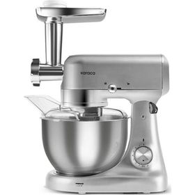 Karaca Multicast Plus Döküm Kıyma Çekme Sucuk-Sosis İçli Köfte Kurabiye Aparatlı 1000 W 5 lt Silver Hamur Yoğurma Makinesi