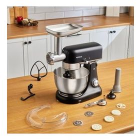 Karaca Multicast Plus Döküm Kıyma Çekme Sucuk-Sosis İçli Köfte Kurabiye Aparatlı 5 lt Black Hamur Yoğurma Makinesi