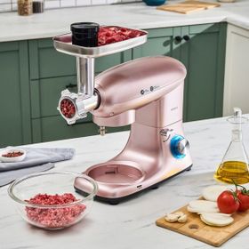 Karaca Multichef Stand Mikser Rose Gold Kıyma 1400 W 5.5 lt Hamur Yoğurma Makinesi