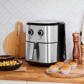 Karaca Multifry Double Pan 5.5 lt XL Inox Airfryer