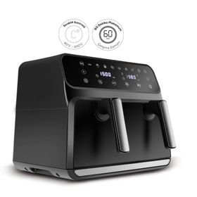 Karaca Multifry XXXL 9 lt Dijital Tek Hazneli/Seperatör ile Çift Hazne Kullanılabilen Cam Pencereli Airfryer