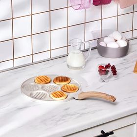 Karaca Mutfaksever Biogranit 26 cm Krem Waffle Pankek Tava