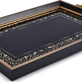 Karaca Nazende 49x29 cm Siyah Dikdörtgen Tepsi
