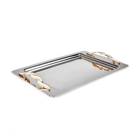 Karaca Nevra Gold 42 cm Gümüş Çelik Tepsi