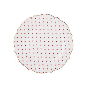 Karaca New Romantic 21 cm Kırmızı Puantiyeli Pasta Tabağı