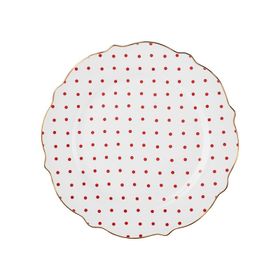 Karaca New Romantic 21 cm Kırmızı Puantiyeli Pasta Tabağı