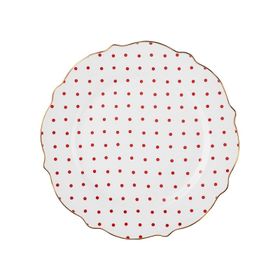 Karaca New Romantic 21 cm Kırmızı Puantiyeli Pasta Tabağı