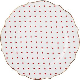 Karaca New Romantic 21 cm Kırmızı Puantiyeli Pasta Tabağı