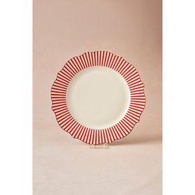 Karaca New Romantic İnce Çizgili 21 cm Kırmızı Pasta Tabağı