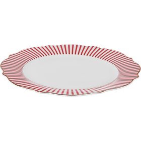 Karaca New Romantic İnce Çizgili 21 cm Kırmızı Pasta Tabağı