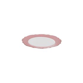 Karaca New Romantic İnce Çizgili 21 cm Kırmızı Pasta Tabağı