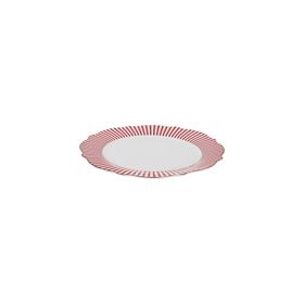 Karaca New Romantic İnce Çizgili 21 cm Kırmızı Pasta Tabağı