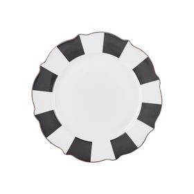 Karaca New Romantic Kalın Çizgili 21 cm Siyah Pasta Tabağı