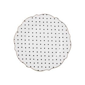 Karaca New Romantic Puantiyeli 21 cm Siyah Pasta Tabağı