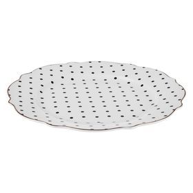 Karaca New Romantic Puantiyeli 21 cm Siyah Pasta Tabağı