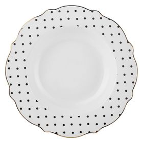 Karaca New Romantic Puantiyeli 24 cm Siyah Çukur Tabak
