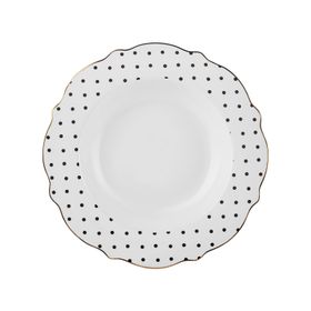 Karaca New Romantic Puantiyeli 24 cm Siyah Çukur Tabak