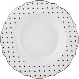 Karaca New Romantic Puantiyeli 24 cm Siyah Çukur Tabak
