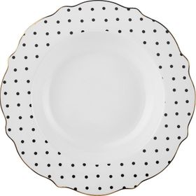 Karaca New Romantic Puantiyeli 24 cm Siyah Çukur Tabak
