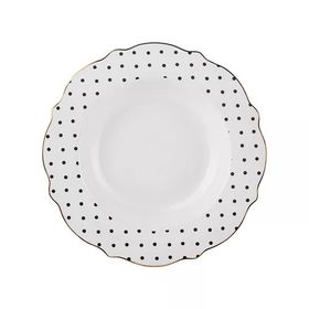 Karaca New Romantic Puantiyeli 24 cm Siyah Çukur Tabak