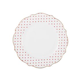 Karaca New Romantic Puantiyeli 27 cm Kırmızı Servis Tabağı
