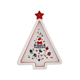 Karaca New Year 21 cm Merry Christmas Yılbaşı 24 Sunum Tabağı