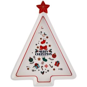 Karaca New Year 21 cm Merry Christmas Yılbaşı 24 Sunum Tabağı