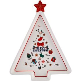 Karaca New Year 21 cm Merry Christmas Yılbaşı 24 Sunum Tabağı