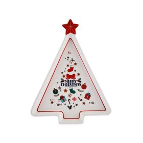 Karaca New Year 21 cm Merry Christmas Yılbaşı 24 Sunum Tabağı