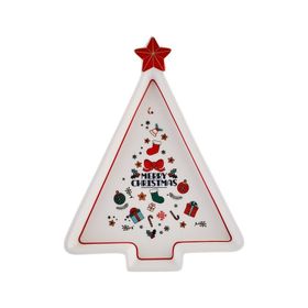 Karaca New Year 21 cm Merry Christmas Yılbaşı 24 Sunum Tabağı