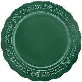 Karaca New Year Yılbaşı 24 Rölyefli 21 cm Yeşil Pasta Tabağı