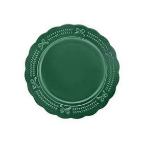 Karaca New Year Yılbaşı 24 Rölyefli 21 cm Yeşil Pasta Tabağı