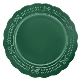 Karaca New Year Yılbaşı 24 Rölyefli 21 cm Yeşil Pasta Tabağı