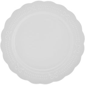 Karaca New Year Yılbaşı 24 Rölyefli 27 cm Beyaz Servis Tabağı