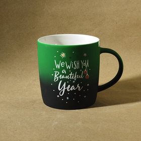 Karaca New Year Yılbaşı 24 Yeşil 350 ml Soft Touch Kupa