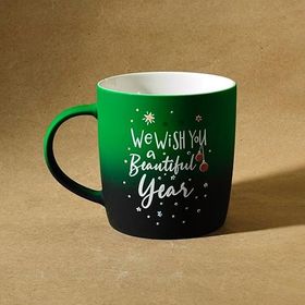 Karaca New Year Yılbaşı 24 Yeşil 350 ml Soft Touch Kupa