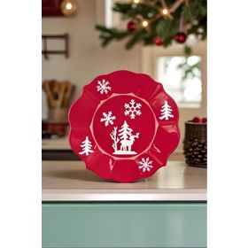 Karaca New Year Yılbaşı Candy Stripe 20.5 cm Pasta Tabağı