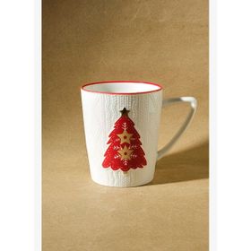 Karaca New Year Yılbaşı Ekose Pine Tree Kırmızı 550 ml Kupa