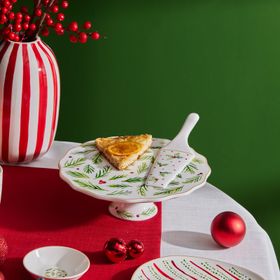 Karaca New Year Yılbaşı Kokina 25.5 cm Kek Standı ve Spatula