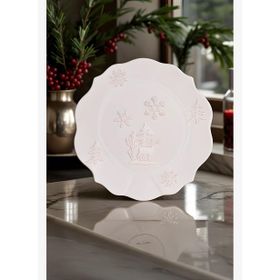 Karaca New Year Yılbaşı Snowy 29 cm Beyaz Servis Tabağı