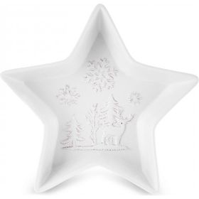 Karaca New Year Yılbaşı Snowy Star 24 cm Beyaz Çerezlik
